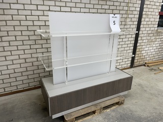 Presentatiemeubel vrijstaand, houtdecor brown